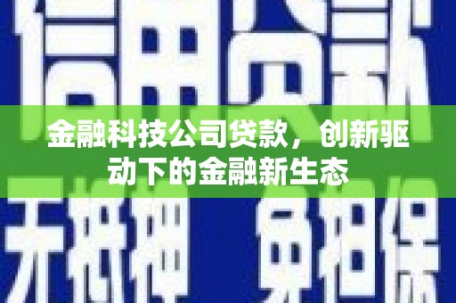 措勤金融科技公司贷款，创新驱动下的金融新生态