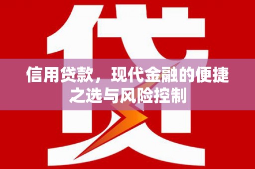 措勤信用贷款，现代金融的便捷之选与风险控制