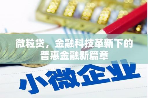 措勤微粒贷，金融科技革新下的普惠金融新篇章