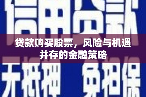 措勤贷款购买股票，风险与机遇并存的金融策略