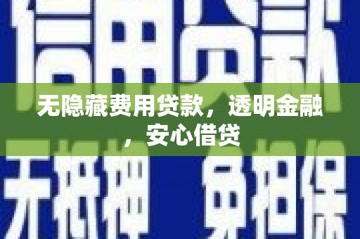 措勤无隐藏费用贷款，透明金融，安心借贷