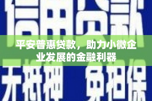 措勤平安普惠贷款，助力小微企业发展的金融利器