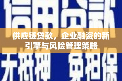 措勤供应链贷款，企业融资的新引擎与风险管理策略