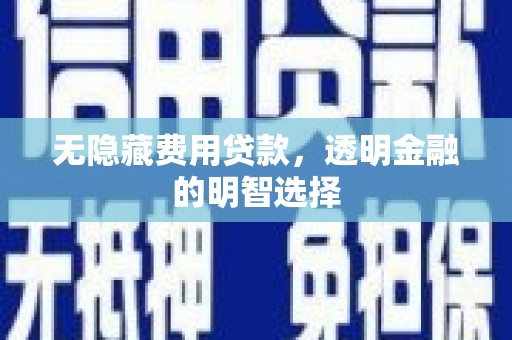 措勤无隐藏费用贷款，透明金融的明智选择