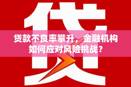 措勤贷款不良率攀升，金融机构如何应对风险挑战？